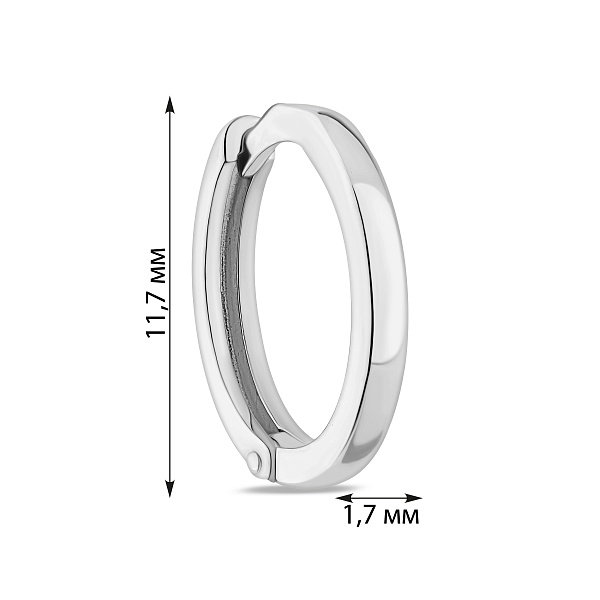Одиночная серьга из белого золота без камней (арт. 110636бЯ) – изображение 2