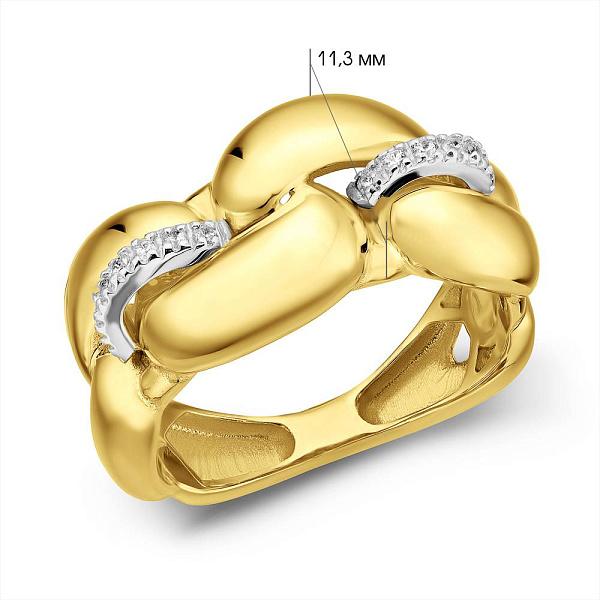 Золота каблучка з фіанітами Francelli (арт. е156704ж) – зображення 4