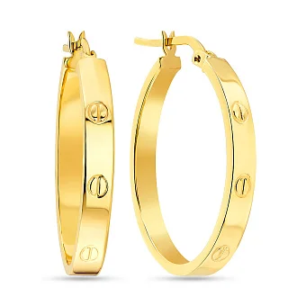 Сережки-кільця з жовтого золота (арт. 108290/20ж)