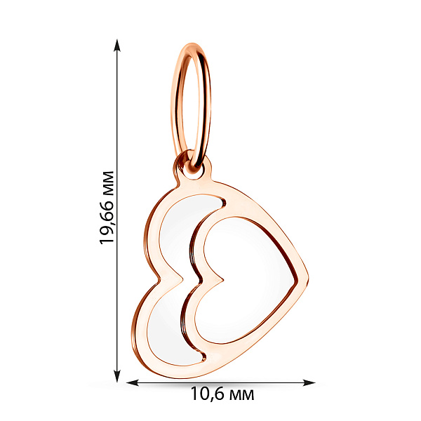Золотой подвес "Сердечко" без камней (арт. 423897кб) – изображение 2