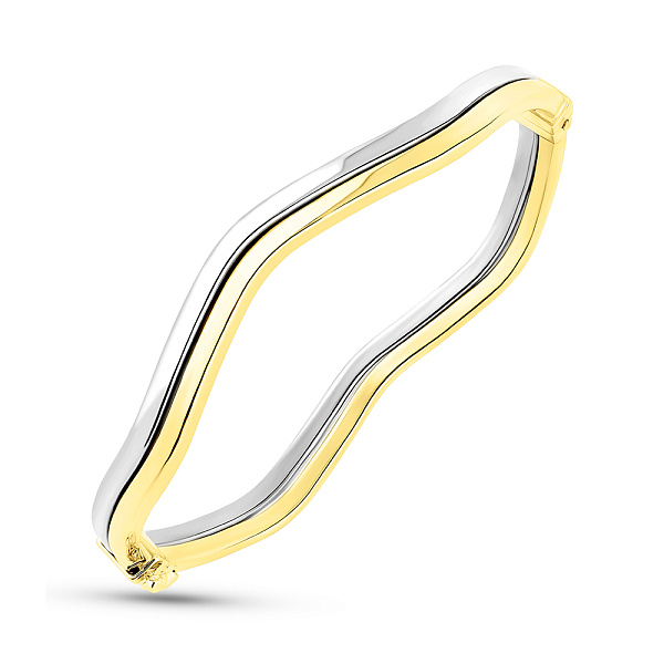 Жесткий браслет из желтого и белого золота (арт. 326693жб) – изображение 1