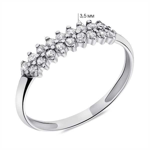 Срібна каблучка з фіанітами (арт. 7501/1460К) – зображення 2