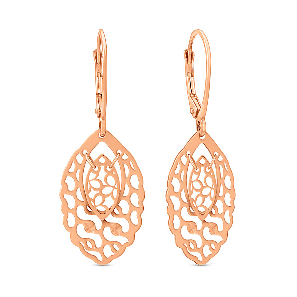 Серьги-подвески из красного золота (арт. 109216) – изображение 1