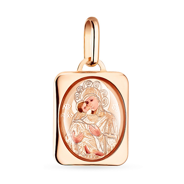 Ладанка из красного золота Божия Матерь «Владимирская» (арт. 421085В) – изображение 1