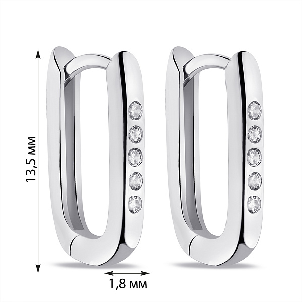 Серьги из серебра с фианитами (арт. 7502/9119/15) – изображение 2