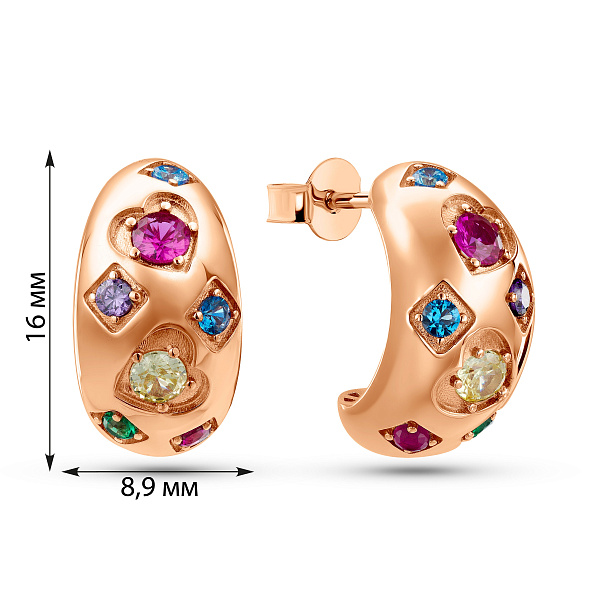 Золоті сережки з фіанітами (арт. 111482цв) – зображення 2