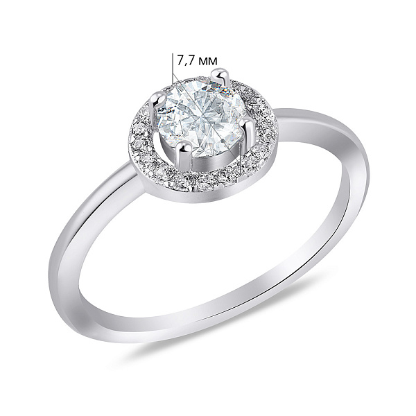 Серебряное кольцо с белыми фианитами (арт. 7501/7058) – изображение 2
