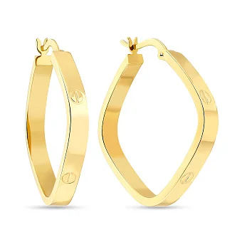 Сережки кільця з жовтого золота (арт. 108663/40ж)