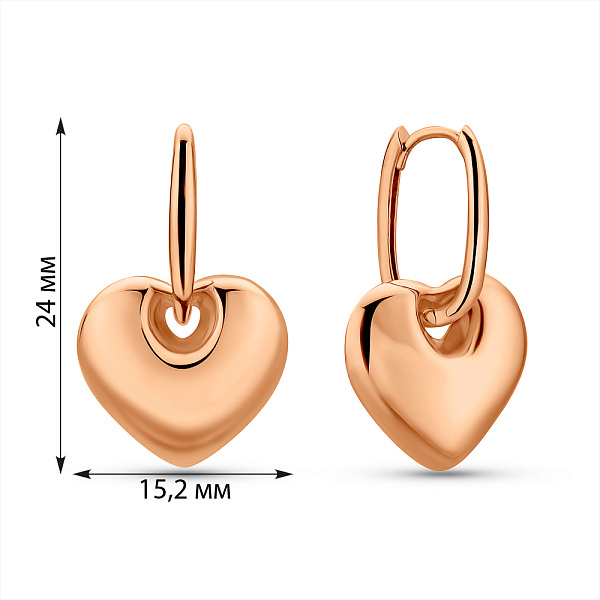 Серьги трансформеры из красного золота (арт. 1091946) – изображение 4