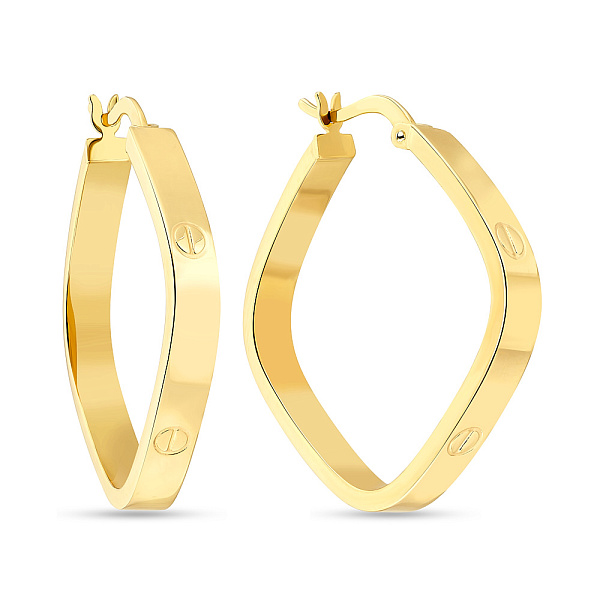 Серьги кольца из желтого золота (арт. 108663/40ж) – изображение 1
