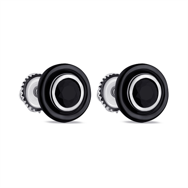 Серебряные серьги с керамикой (арт. 7518/С2ФОК/4007) – изображение 1