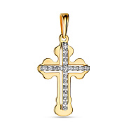 Золота підвіска-хрестик з фіанітами (арт. 501319ж)