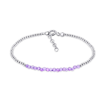 Фото Срібний браслет з фіолетовими альпінітами (арт. 7509/4220аф)