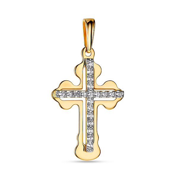 Золота підвіска-хрестик з фіанітами (арт. 501319ж) – зображення 1