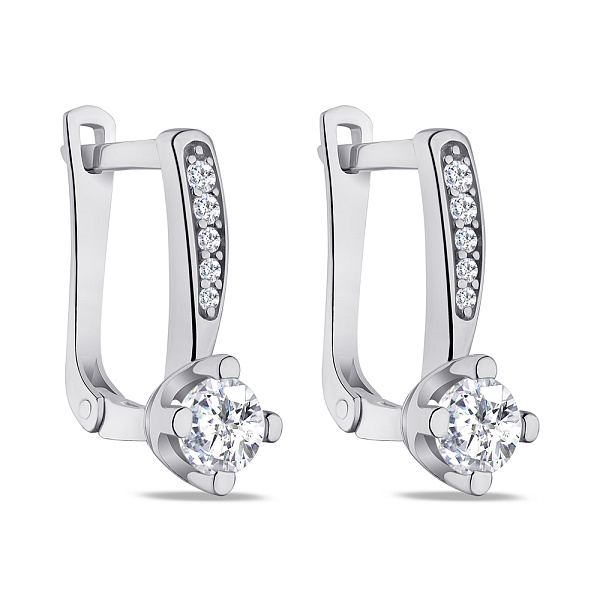 Серебряные серьги с фианитами  (арт. 7502/1-0894.0.2) – изображение 1