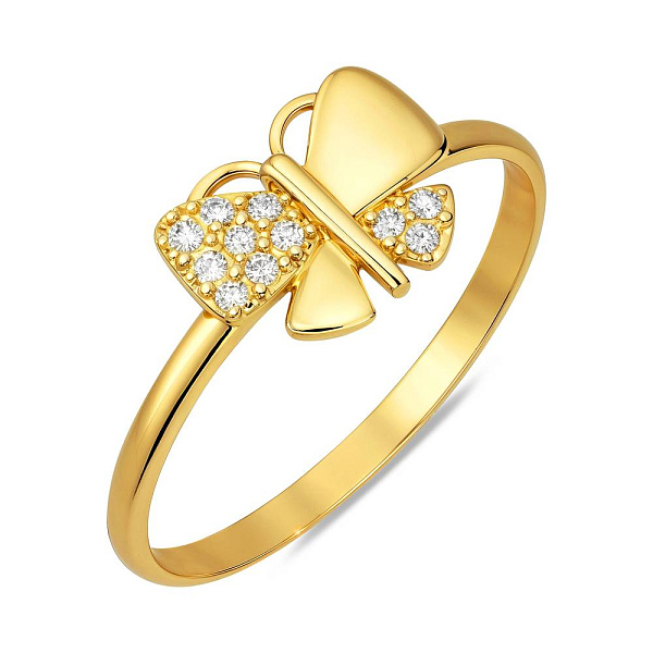 Золота каблучка Метелик з фіанітами (арт. 153738ж) – зображення 1