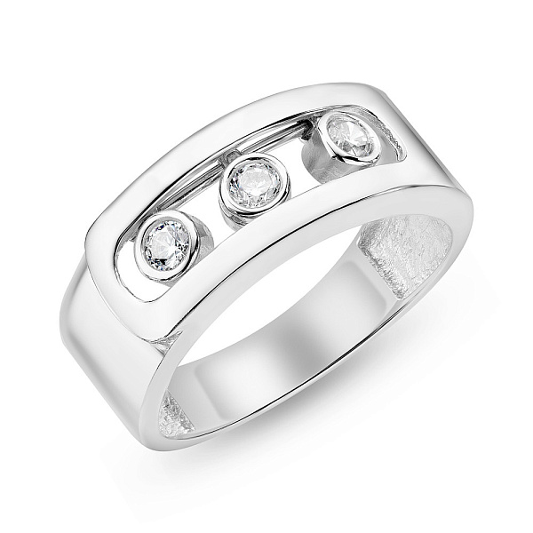 Кольцо из белого золота с фианитами (арт. 154612б) – изображение 1