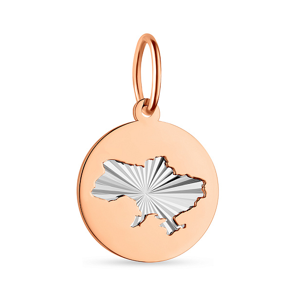 Золотий підвіс "Україна" з алмазною гранню (арт. 440731) – зображення 1