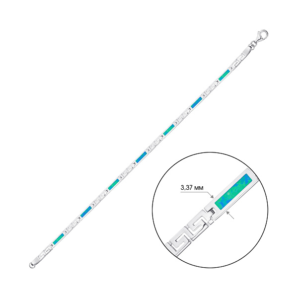 Серебряный браслет с опалом (арт. 7509/2239Пос) – изображение 2