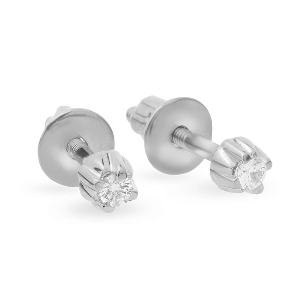 Золотые серьги пусеты с фианитом (арт. 110313б) – изображение 1