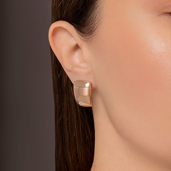 Серьги из красного золота без камней (арт. 1092096м) – изображение 2