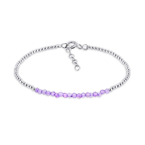 Срібний браслет з фіолетовими альпінітами (арт. 7509/4220аф) – зображення 1