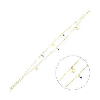 Золотий браслет на ногу з підвісками (арт. 326940жсн)