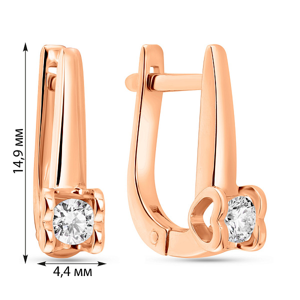 Золоті сережки з діамантами  (арт. 2190521201) – зображення 3