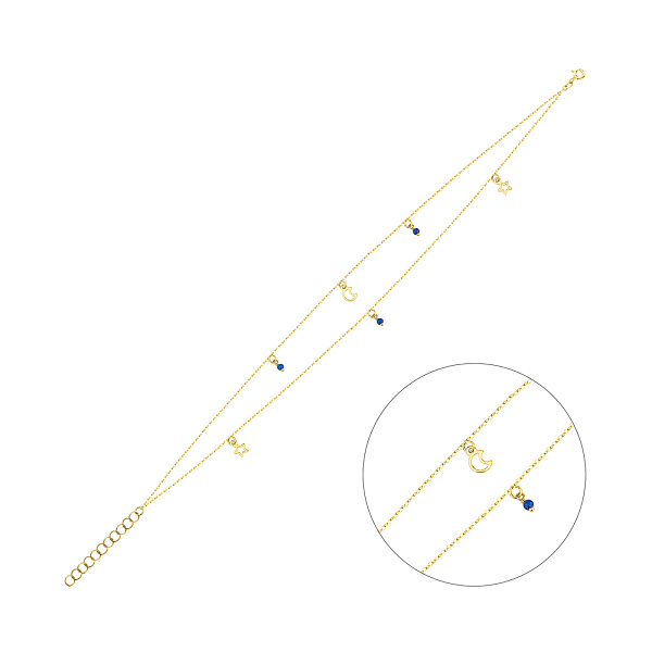 Золотий браслет на ногу з підвісками (арт. 326940жсн) – зображення 1