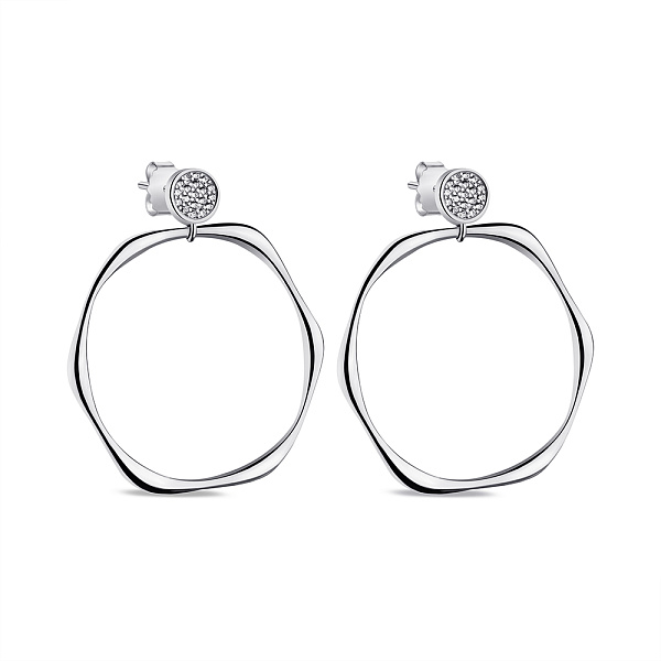 Серьги-пусеты из серебра с подвеской (арт. 7518/6692) – изображение 1