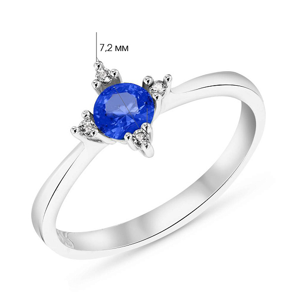 Кольцо из белого золота с фианитами (арт. 153254бс) – изображение 5