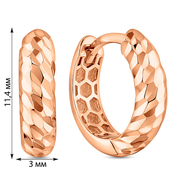 Золотые серьги-кольца без камней (арт. 1092123) – изображение 2