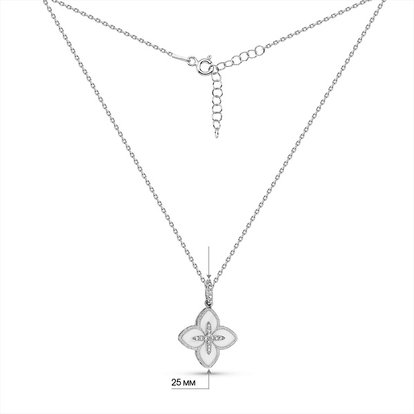Серебряное колье с ониксом и фианитами (арт. 7507/2334/15об) – изображение 3