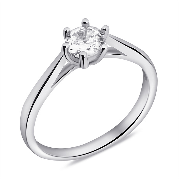 Серебряное кольцо с фианитом (арт. 7501/6190/1) – изображение 1