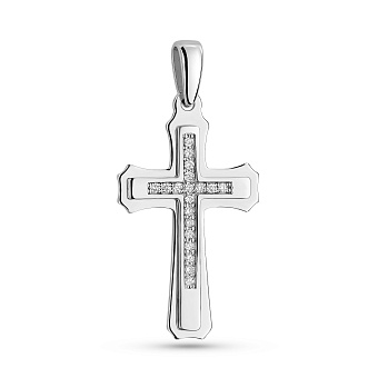 Фото Золотой крестик с бриллиантами (арт. П011800010б)