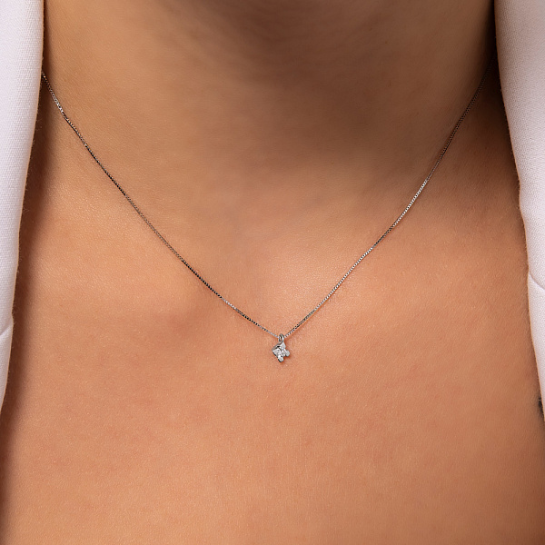 Кольє з білого золота з діамантом (арт. Ц011288005/2б) – зображення 4