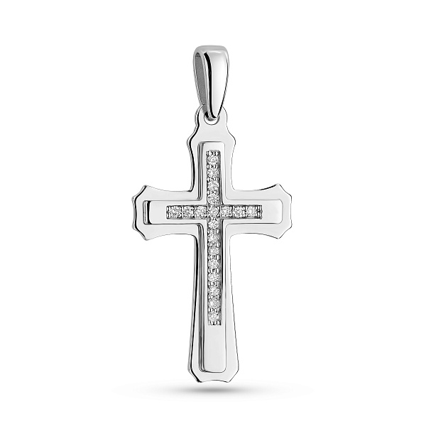 Золотой крестик с бриллиантами (арт. П011800010б) – изображение 1