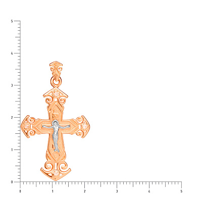 Золотой нательный крестик с распятием  (арт. 501583)