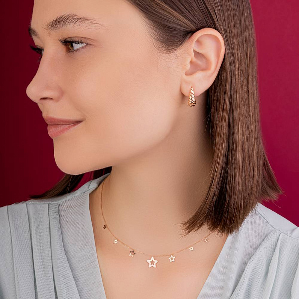 Золотое колье Звезды с подвесками (арт. 352568) – изображение 5