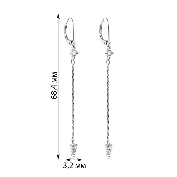 Длинные серьги-подвески из серебра (арт. 7502/4844) – изображение 2