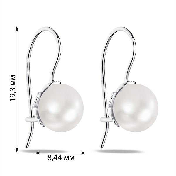 Серебряные серьги с жемчугом (арт. 7502/С2Ж/257) – изображение 2