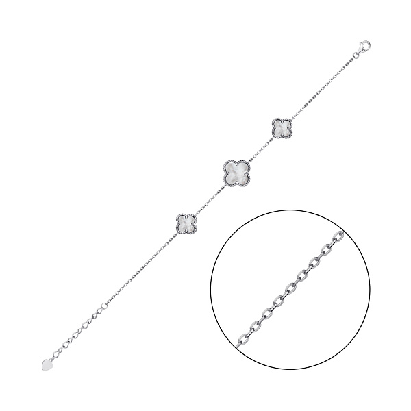 Срібний браслет з перламутром (арт. 7509/3119п) – зображення 1