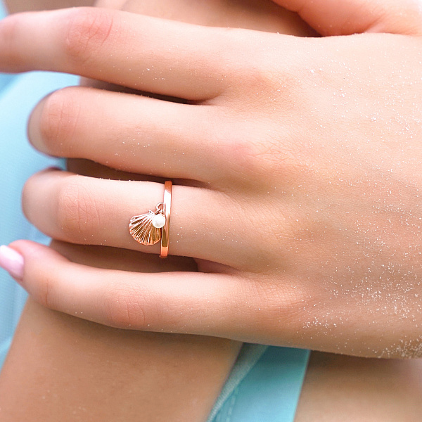 Каблучка з червоного золота з підвісками (арт. 141305) – зображення 4