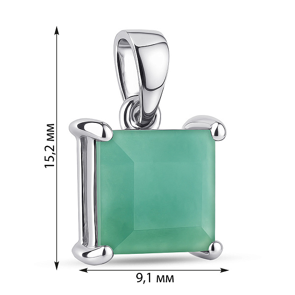 Срібний підвіс зі смарагдом (арт. 7503/2194248Изм) – зображення 2