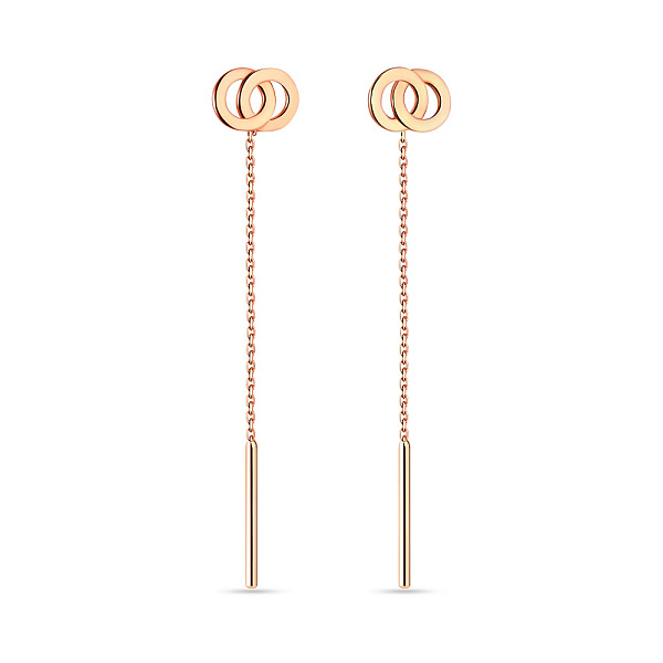 Сережки-ланцюжки з червоного золота (арт. 107361) – зображення 1