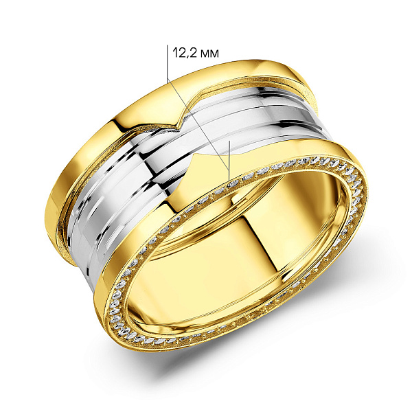 Кольцо из желтого и белого золота (арт. 155505жб) – изображение 2