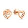 Сережки-пусети Серце з червоного золота з фіанітами  (арт. 110698) – зображення 1