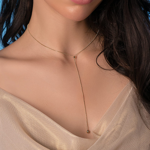 Колье Fly из желтого золота с регулируемым размером (арт. 352374/1ж) – изображение 5