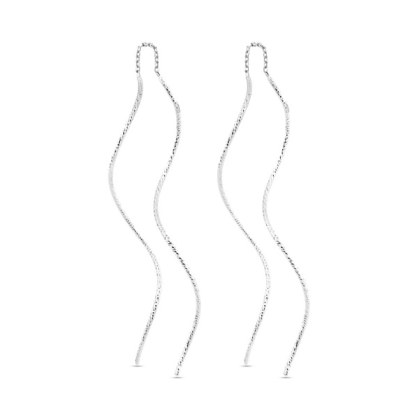 Сережки-протяжки з білого золота (арт. 1101014б) – зображення 1