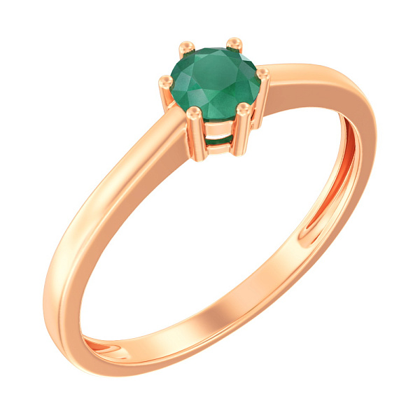 Золота каблучка зі смарагдом (арт. 141093Пи) – зображення 1